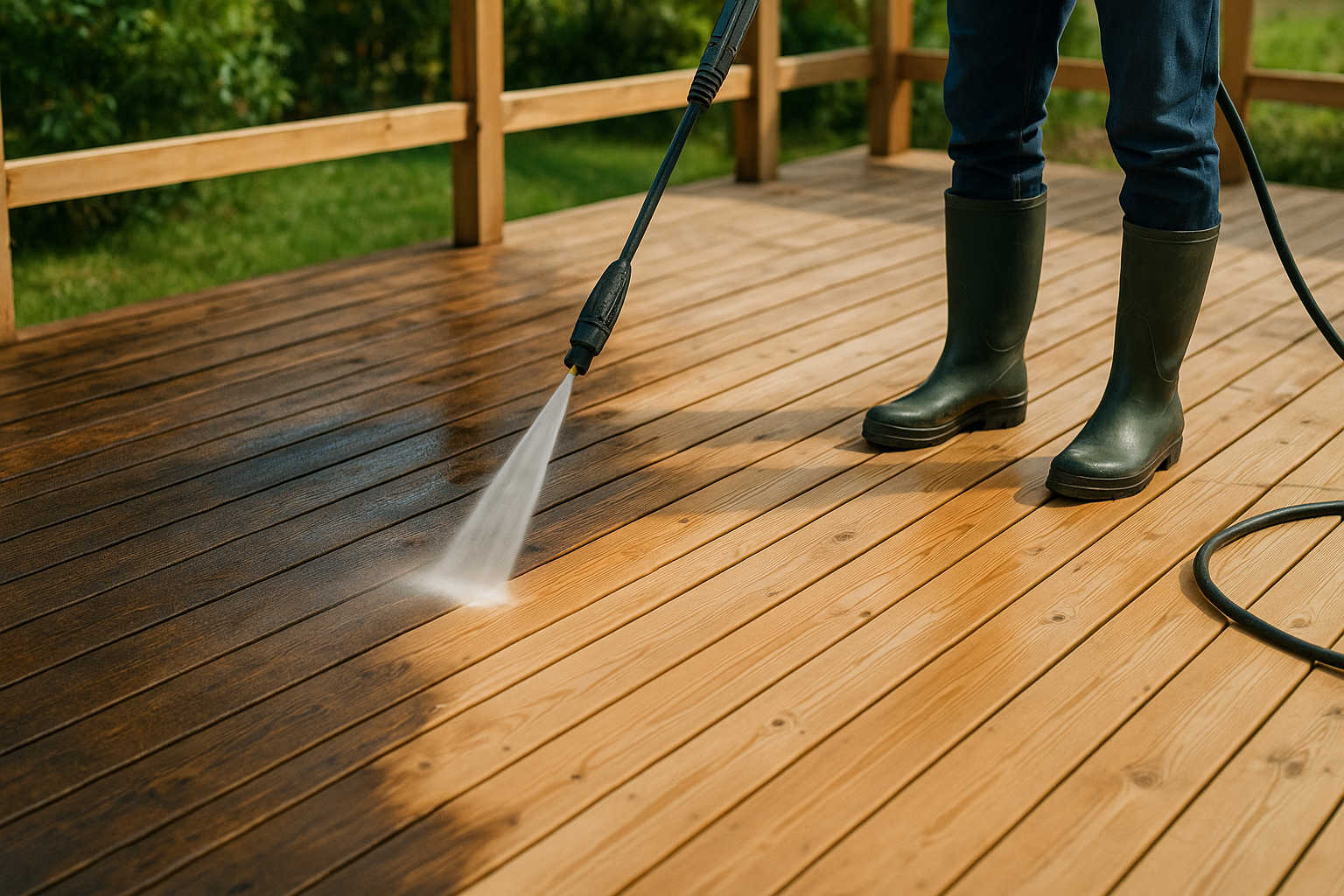 Tvätt av trädäck/terrass